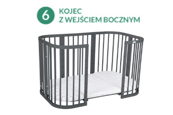 Innowacyjne łóżeczko dziecięce drewniane 7w1 producent Waldin