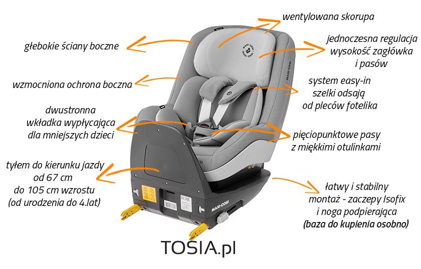 fotelik 9-18 kg Maxi Cosi Pearl Pro 2 i-Size funkcje