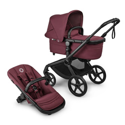 Bugaboo Fox 5 Renew Komplet Black/Dark Cherry wózek 2w1 głęboko-spacerowy