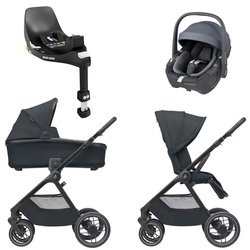 Maxi Cosi Oxford Essential Graphite zestaw 4w1 z fotelikiem Pebble 360 i bazą FamilyFix 360