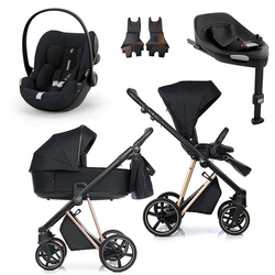 Roan IVI 2.0 Raven zestaw 4 w 1 z fotelikiem Cybex Cloud G i-Size Plus i bazą isofix