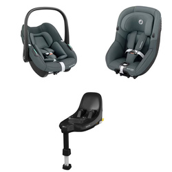 Maxi Cosi zestaw Pebble S + Pearl S Tonal Graphite z bazą FamilyFix S