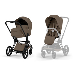 Cybex Priam 5.0 Comfort Matt Black Coconut Brown wózek 2w1 głęboko-spacerowy