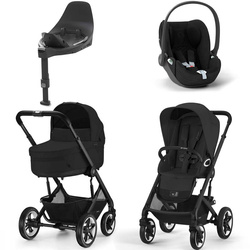 Cybex Talos S Lux Moon Black zestaw 4w1 z fotelikiem Cybex Cloud T PLUS i-Size i bazą Base T