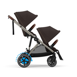 Cybex e-Gazelle S Chocolate Brown zestaw spacerowy z dodatkowym siedziskiem