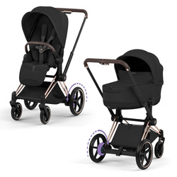 Cybex e-Priam 5.0 Rosegold Sepia Black wózek 2w1 głęboko-spacerowy