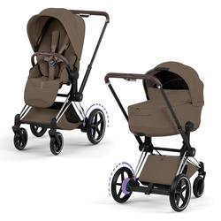 Cybex e-Priam 5.0 Chrome Brown Coconut Brown wózek 2w1 głęboko-spacerowy